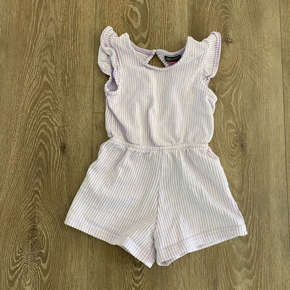 Vince Camuto Kids Lavender Striped Romper 4T